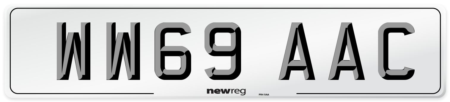 WW69 AAC Number Plate from New Reg